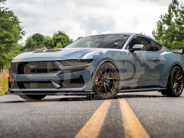 2024-Up Ford Mustang S650 | Dark Horse Factory Style CARBON FIBER Front Bumper Lip Splitter Ground Effects